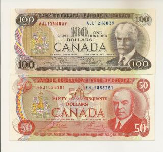 Canada Issues Of 1969 - 1975 $1,  $2,  $5,  $10,  $20,  $50,  $100.  7 Notes Vf/ef 6839