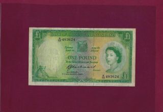 Rhodesia And Nyasaland 1 Pound 1960 P - 21 Vf,