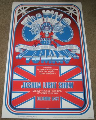 The Who " Tommy " Rock Opera Concert Poster Fillmore East 2nd Print / Limited