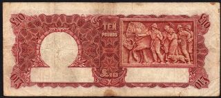 ND (1942) Australia £10 Pounds Banknote V/8 741155 G - VG P - 28b 2