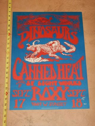 1982 Dinosaurs,  Canned Heat At The Roxy,  Hollywood Concert Poster,  Alton Kelley
