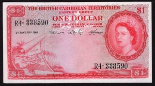 British Caribbean Territories $1 One Dollar P - 7c 1964 Unc