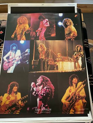 Led Zeppelin 70s Live Concert Collage Jimmy Page Robert Plant Vintage Nos Poster
