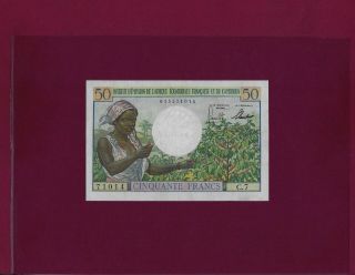 French Equatorial Africa Cameroun 50 Francs 1957 P - 31 Au - Unc
