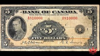 1935 Bank Of Canada 5$ English A810006 - Fine -