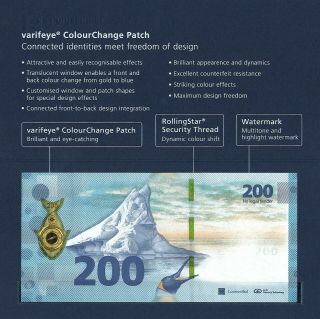 Louisenthal 200 promotional test note Varifeye ColourChange Patch 2018 GD FOLDER 3