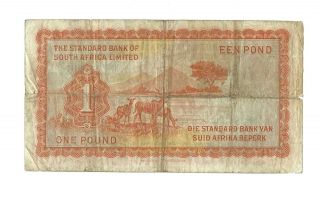 SOUTHWEST AFRICA 1 Pound 1953,  Standard Bank of South Africa Ltd,  P - 8c Scarce 2