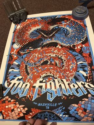 Tyler Stout Foo Fighters Poster Nashville,  Tn 2018 Tour Dave Grohl Mondo