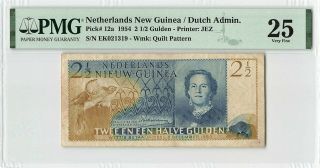 Netherlands Guinea 2½ Gulden 1954 Indies Pick 12 Indonesia Pmg Very Fine 25