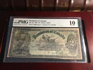 1897 $2 Dc - 14c Dominion Of Canada Pmg 10