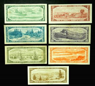 Canada $1 $2 $5 $10 $20 $50 $100 1954 demomination set. 2