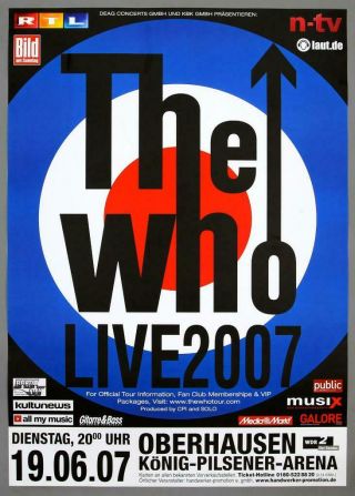 The Who - Rare Oberhausen 2007 " Endless Wire " Concert Poster
