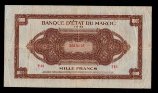 Morocco 1000 Francs 1943 Pick 28 Vf