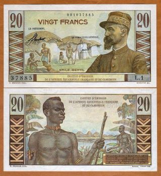 French Equatorial Africa & Cameroun,  20 Francs,  Nd (1957),  P - 30,  Unc