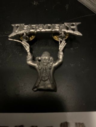 Megadeth Vintage Pewter Pin 1993 Rare Vic Symphony Of Destruction