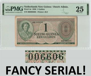 Netherlands Guinea 1 Gulden 1950 Sn 006606 Pick 4 Indies Indonesia Pmg Vf 25