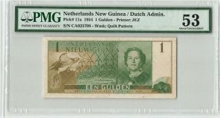 Netherlands Indies Guinea 1 Gulden 1954 Indonesia Pick 11 Pmg Au/unc 53