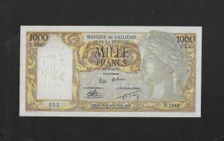 Aunc Printed In France 1000 Francs 1957 Algeria & Tunisia