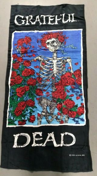 Rare Grateful Dead Beach Towel 1995 Vintage Skeleton Hippie