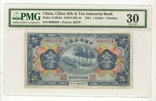 China Silk & Tea Industrial Bank 1 Dollar 1925 Tientsin Pmg 30