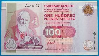 Scotland ; 100 Pounds 1996,  P - 223,  Clydesdale Bank,  Xf,  Scarce