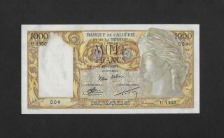 Aunc Printed In France 1000 Francs 1954 Algeria & Tunisia