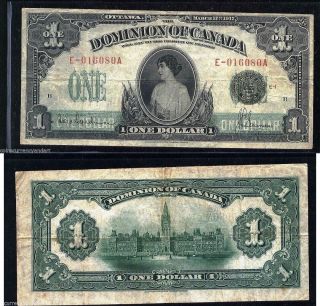 1917 Canada Banknote Princess Patricia $1 Dominion Of Canada