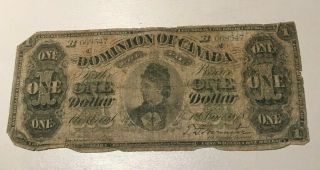 1878 Dominion Of Canada 1 One Dollar - Rough - World Banknote Currency