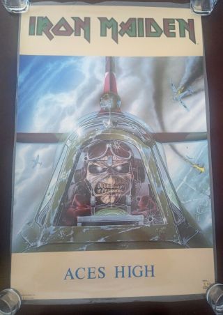 Vintage Iron Maiden Aces High Laminated Poster