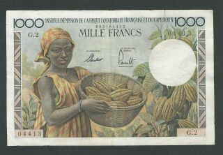 French Equatorial Africa Cameroun,  Cameroon 1000 Francs 1957 Vg