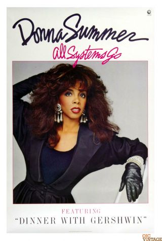 Donna Summer Poster 1987 All System Go Album Promo 24 X 36