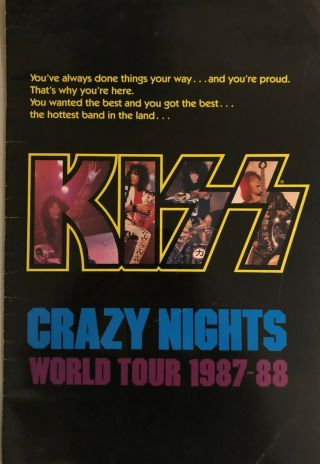 Kiss - Crazy Nights Tour Book,  Rare " Corrected Printing "