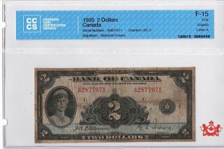 1935 Bank Of Canada 2$ English A2877071 - Cccs F15 -