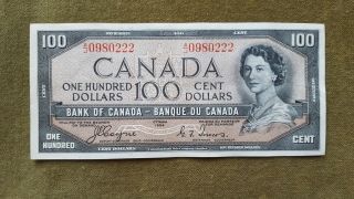 1954 Canadian $100 Banknote " Devil 