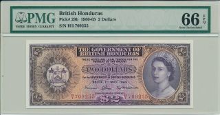 The Government Of British Honduras $2 1965 Pmg 66epq