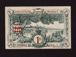 Monaco/France:P - 5,  1 Franc,  1920 AUNC, 2