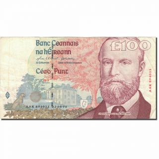 [ 803195] Banknote,  Ireland - Republic,  100 Pounds,  1996,  1996 - 08 - 22,  Km:79a,  Vf