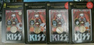 Kiss Psycho Circus Set Of 5 Coins (3) 24k Gp (1) N/s (1) Gene Promo Kiss
