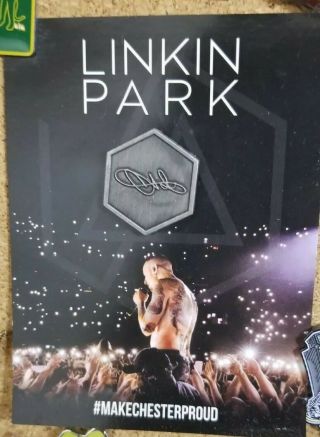 Chester Bennington Autograph Lapel Pin Linkin Park Make Chester Proud