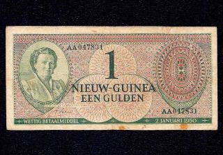 Netherlands Guinea 1 Gulden 1950 P - 4 (prefix Aa)