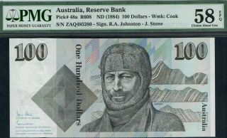 Australia,  $100,  Nd.  1984,  P 48a,  Prefix Zaq,  Pmg 58 Epq