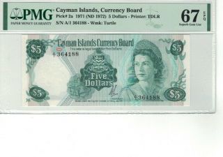 Cayman Islands P 2a 1971 (nd 1972) Pmg 67 Epq Gem Unc