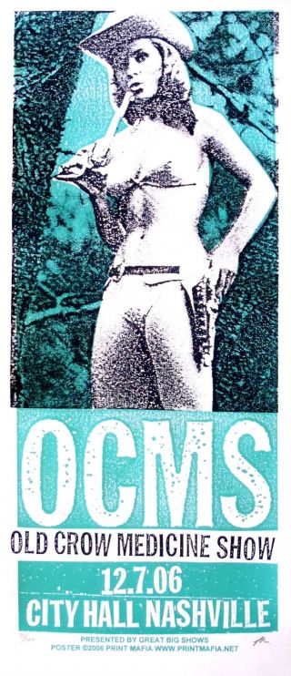 Old Crow Medicine Show Poster 2006 Concert - Signed & Numbered