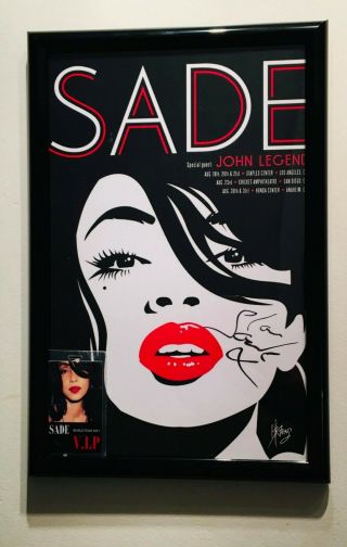 Sade Signed 2011 Tour Poster Framed With Tour Pass And Live Nation