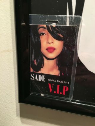 SADE Signed 2011 tour poster FRAMED with TOUR PASS and Live Nation 3