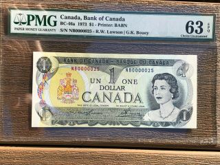 1973 Canada $1 - 2 Of 3 Consecutive Low Serial Number - Bc - 46a