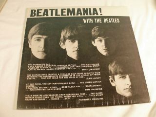 Beatlemania,  With The Beatles Vinyl Record Album,  Canada,  Capitol St - 6051,