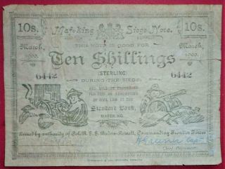 Two Mafeking Siege Issue ten shillings March 1900 No ' s 6442 & 2666 2