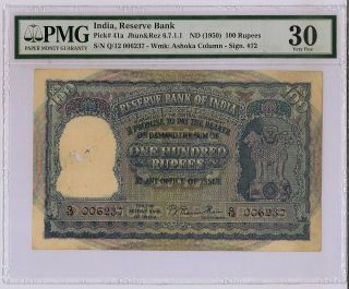 1950 Reserve Bank Of India P 41a 100 Rupees Pmg30 Vf B Rama Rau Full English