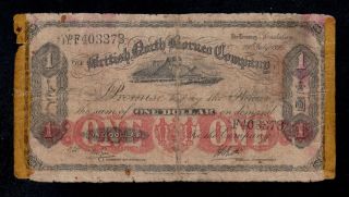 British North Borneo 1 Dollar 1927 Pick 20 Vg.